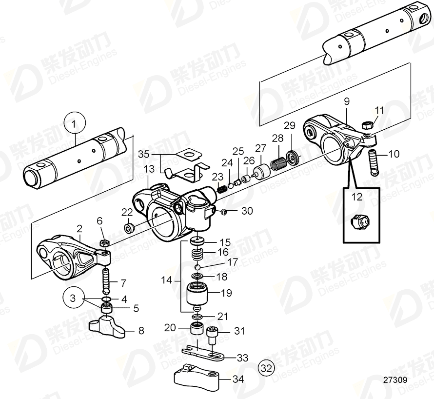 volvo penta Adjusting screw 20501057 Drawing volvo penta Adjusting screw 20501057 Drawing